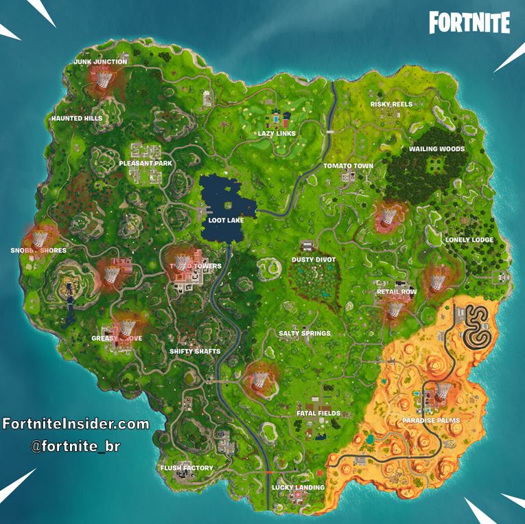 All Fortnite Bastketball Hoops on the Map
