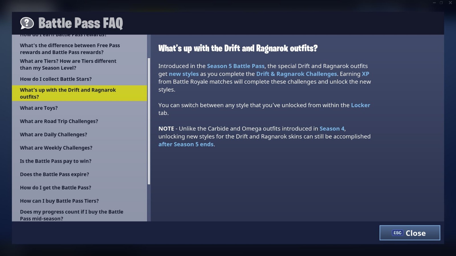 Drift and Ragnarok Outfits