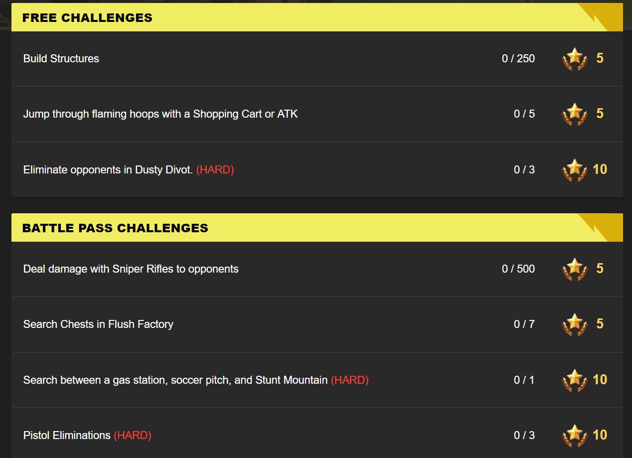 Fortnite Leaked Challenges for Season 5, Week 4