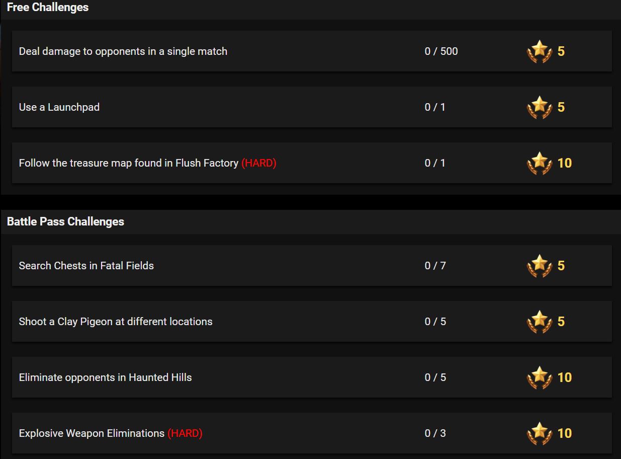 Fortnite Leaked Season 5, Week 3 Challenges