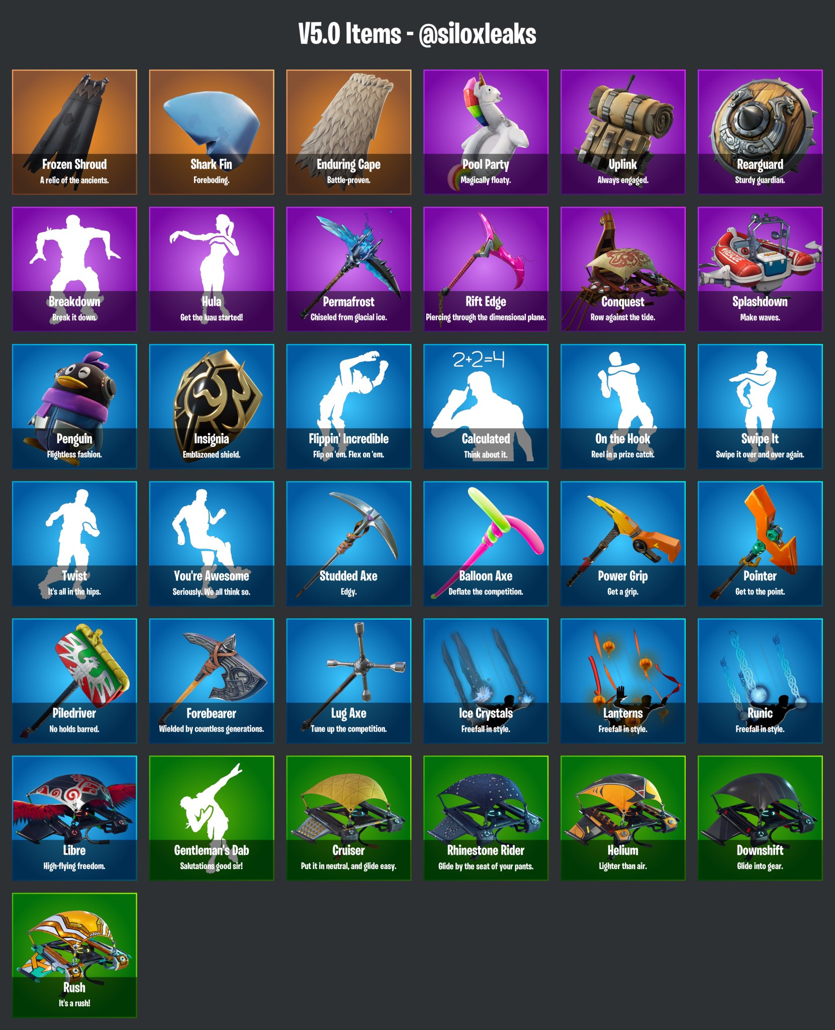 Season 5 Leaked Cosmetics
