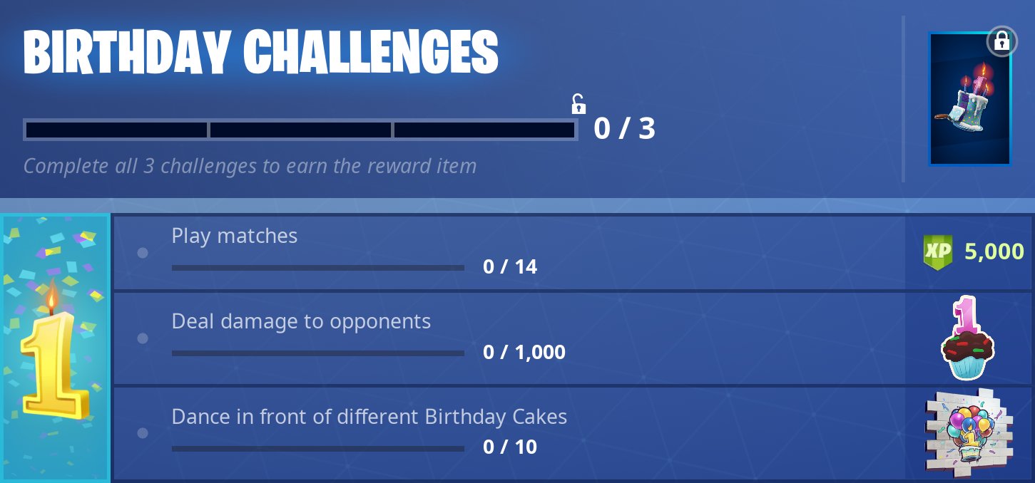Fortnite Birthday Challenges