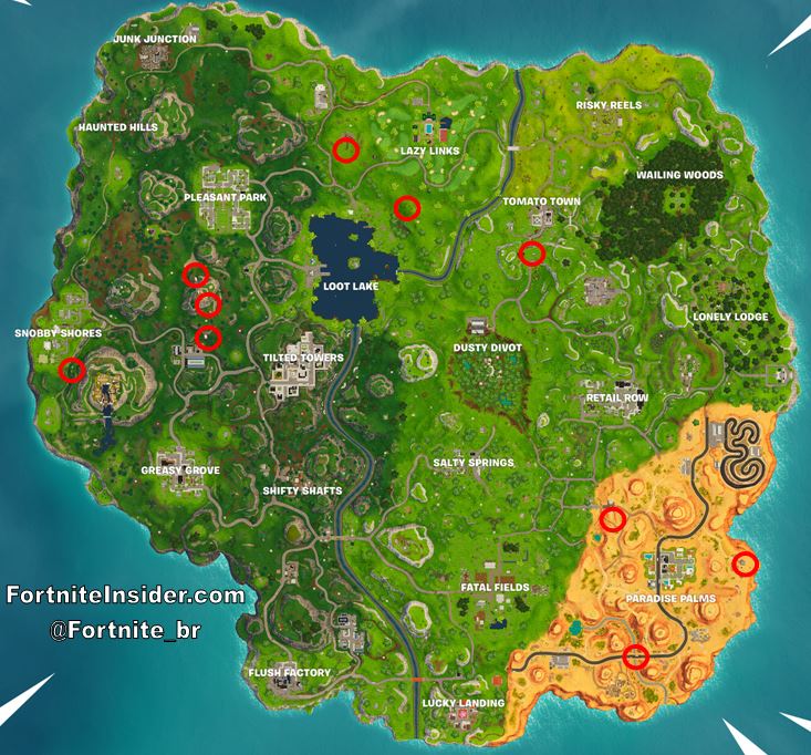 Flaming Hoop Locations in Fortnite