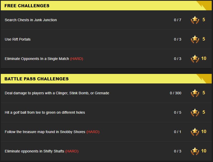 Fortnite Season 5, Week 5 Leaked Challenges