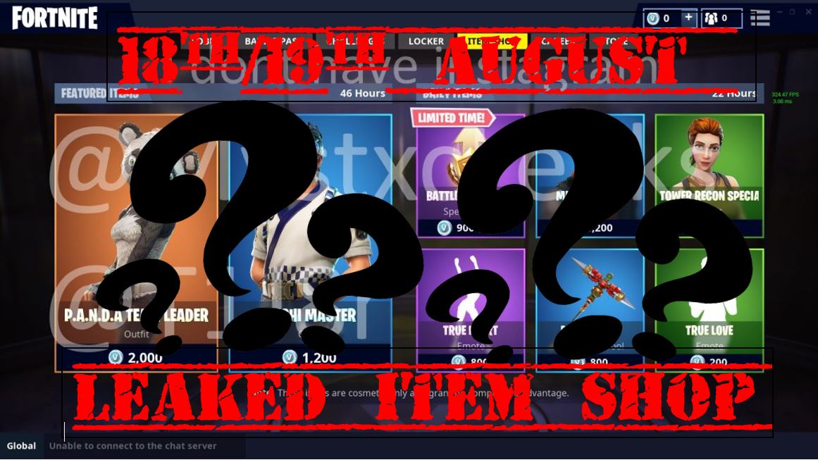 Leaked Item Shop for 18th-19th August