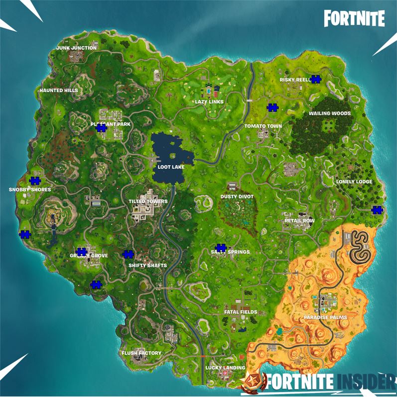 Jigsaw puzzle places on Fortnite map
