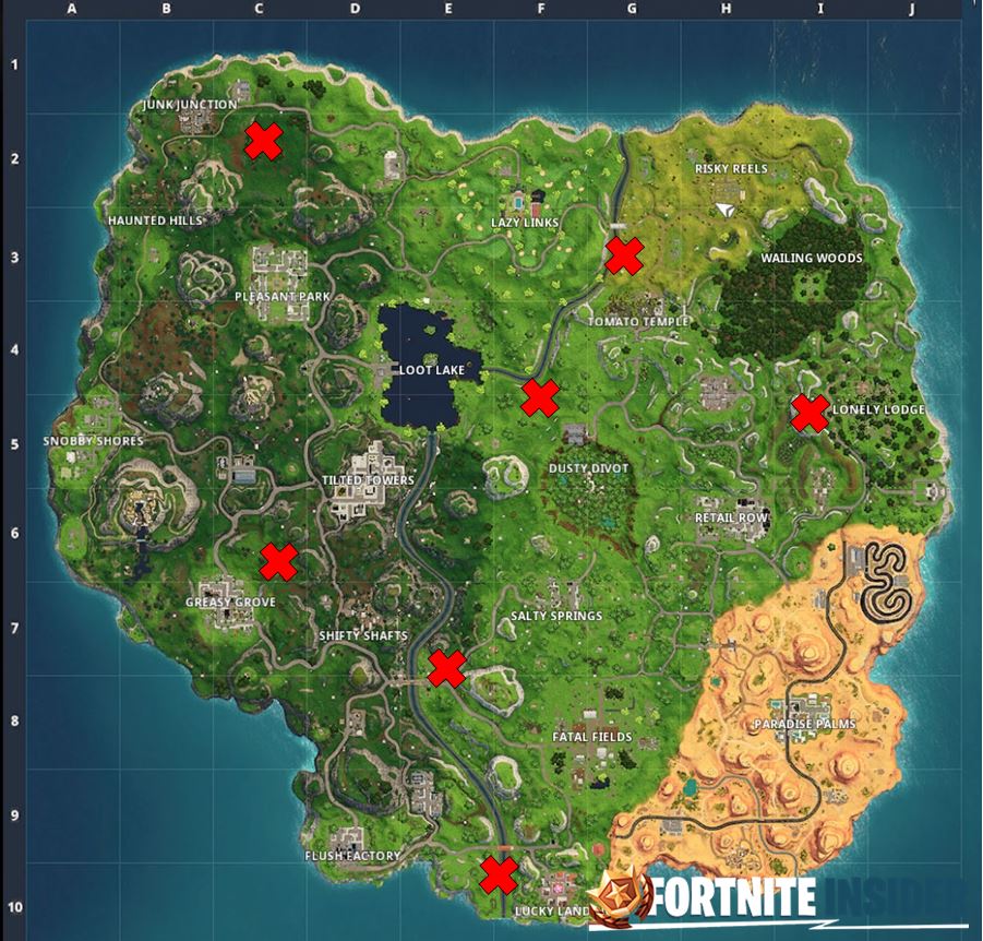 Location of all Stone Heads in Fortnite