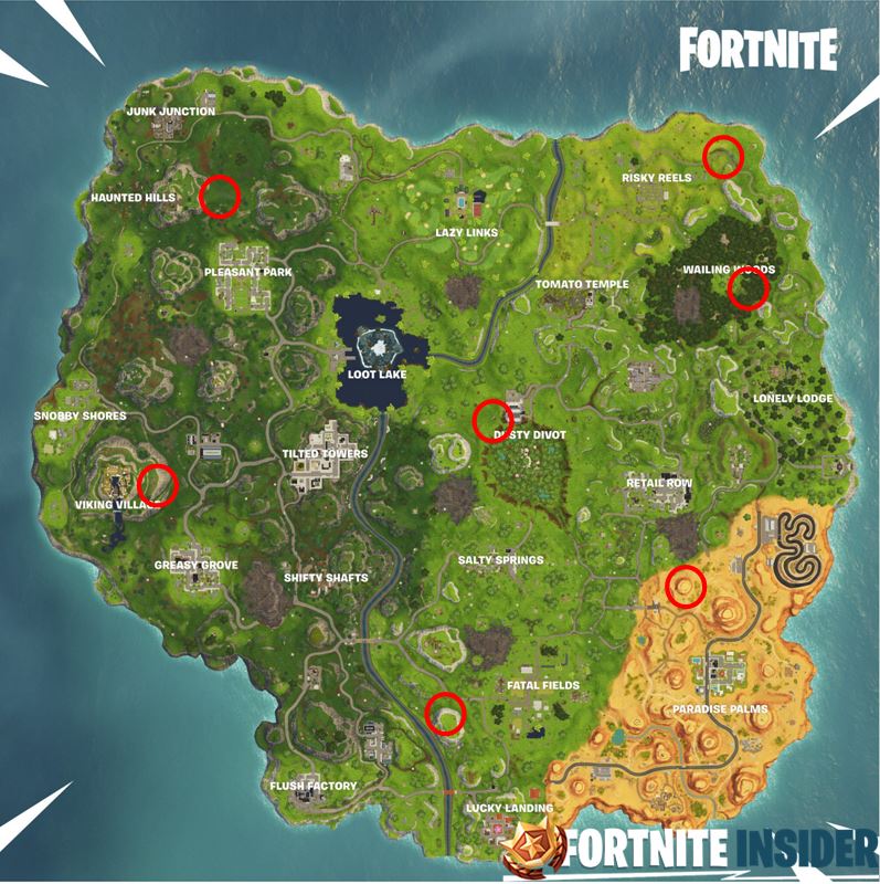 All Fortnite Shooting Galleries on the map