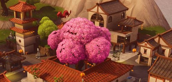 Lucky Landing pink tree