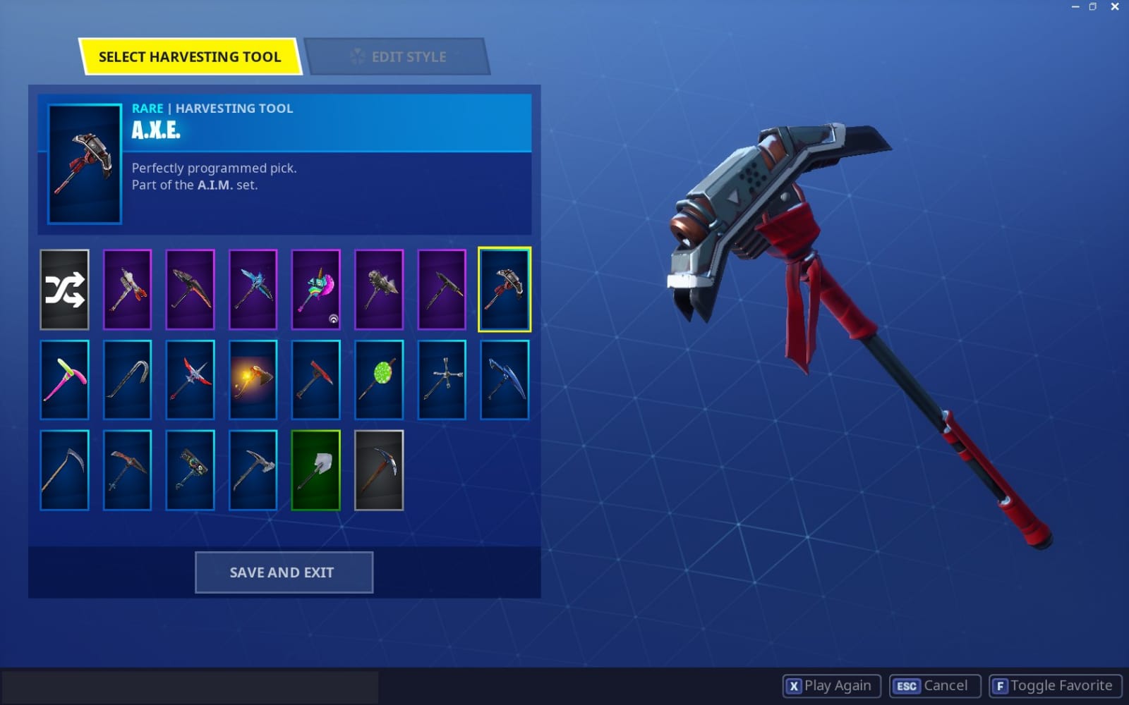 A.X.E Pickaxe in-game