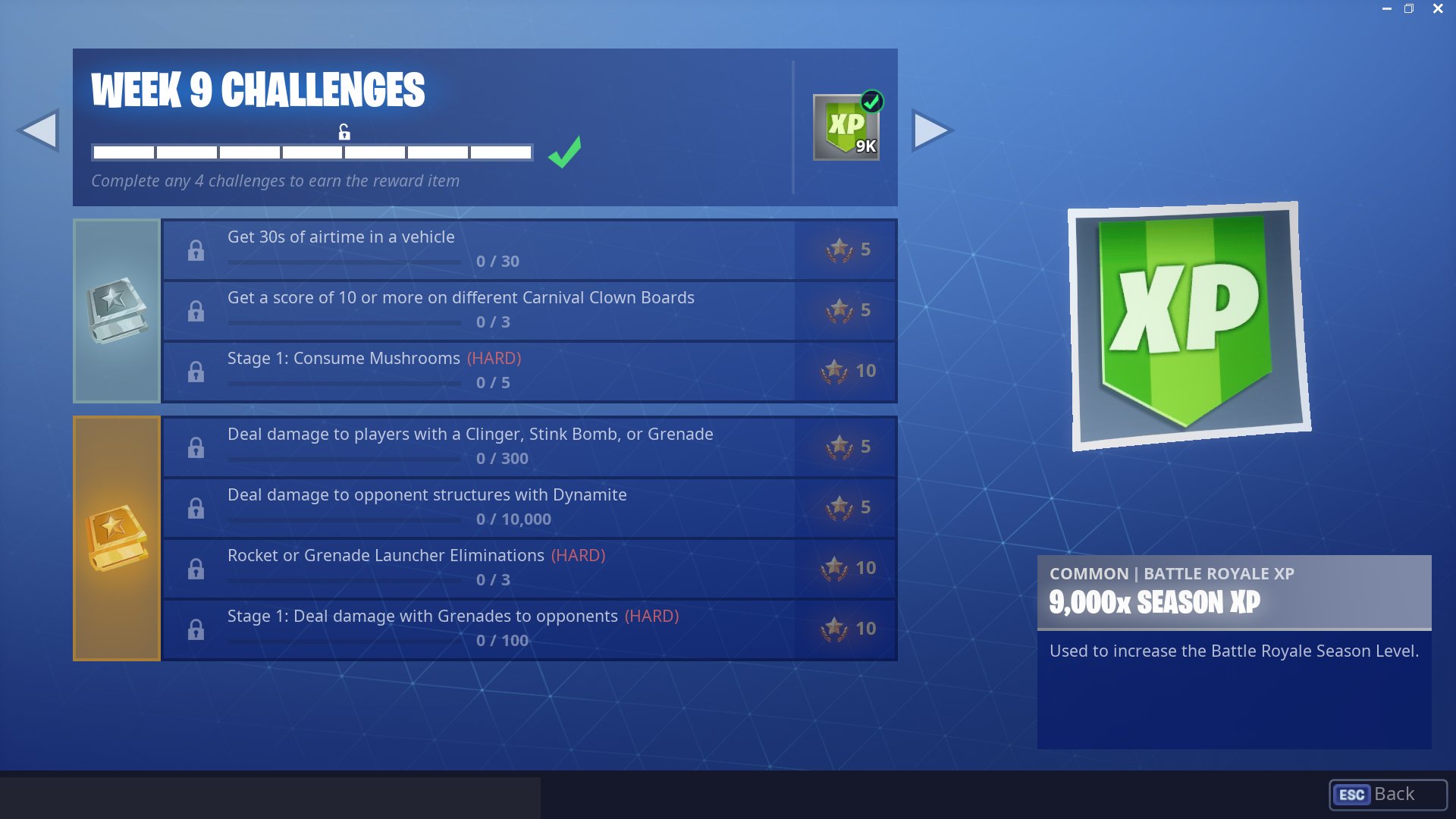 Fortnite Challenges Season 6 Week 9