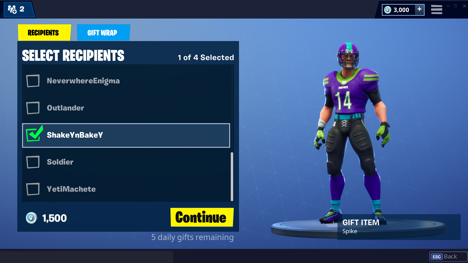 Fortnite Gifting