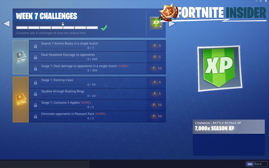 Fortnite Season 6, Week 7 Leaked Challenges