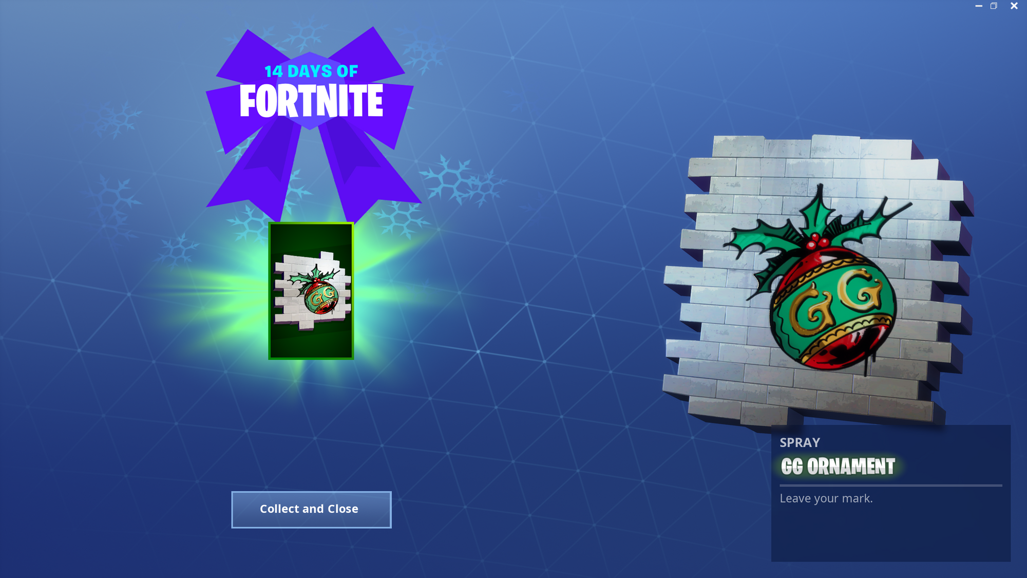 14 Days of Fortnite Day 1 Reward