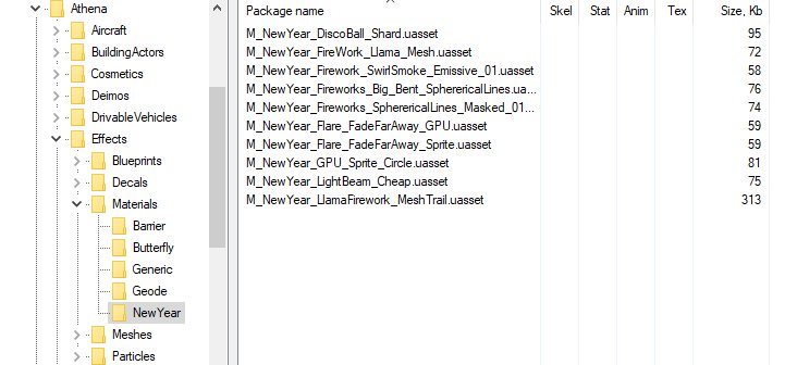 Fireworks event for New Years in Fortnite v7.10