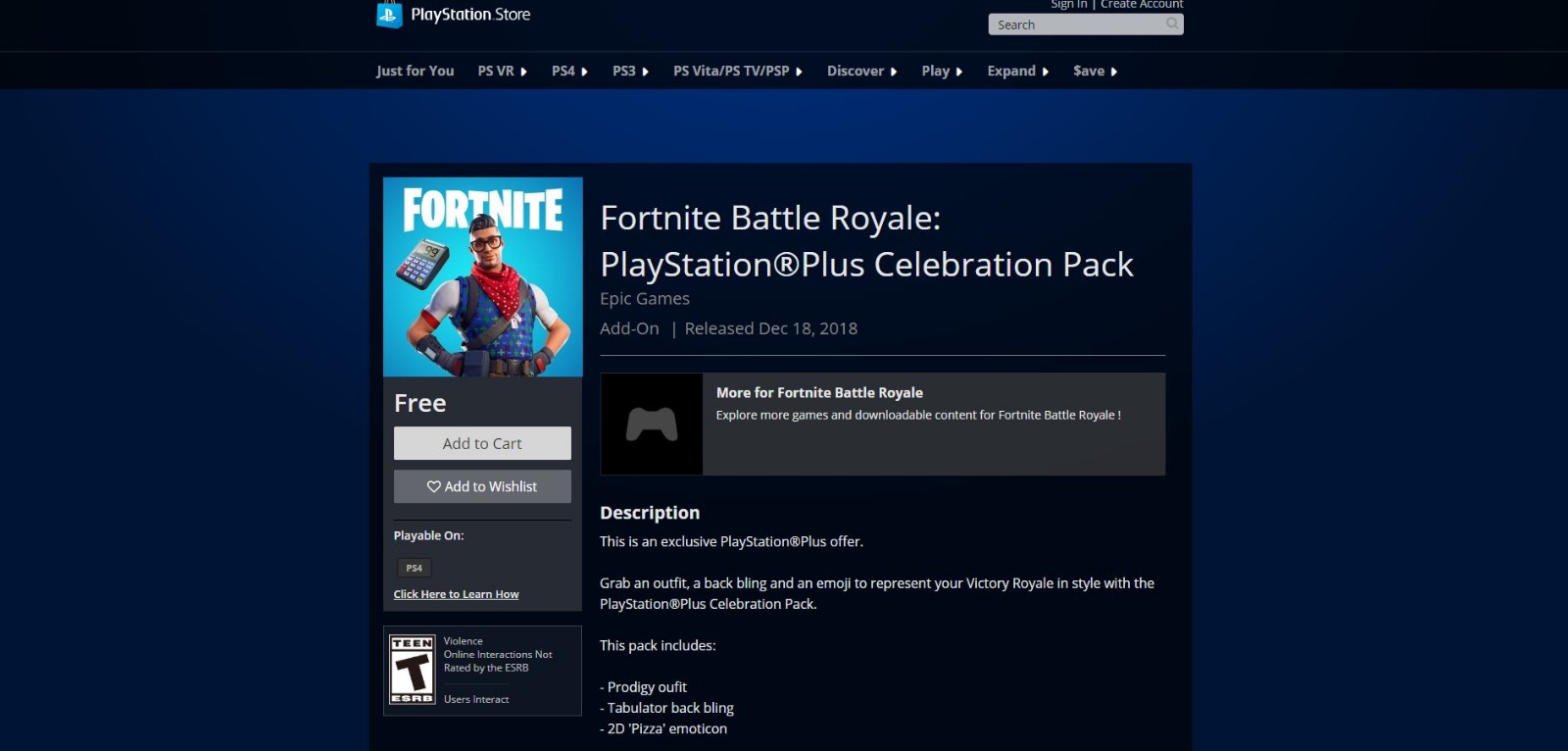 Fortnite Playstation pack