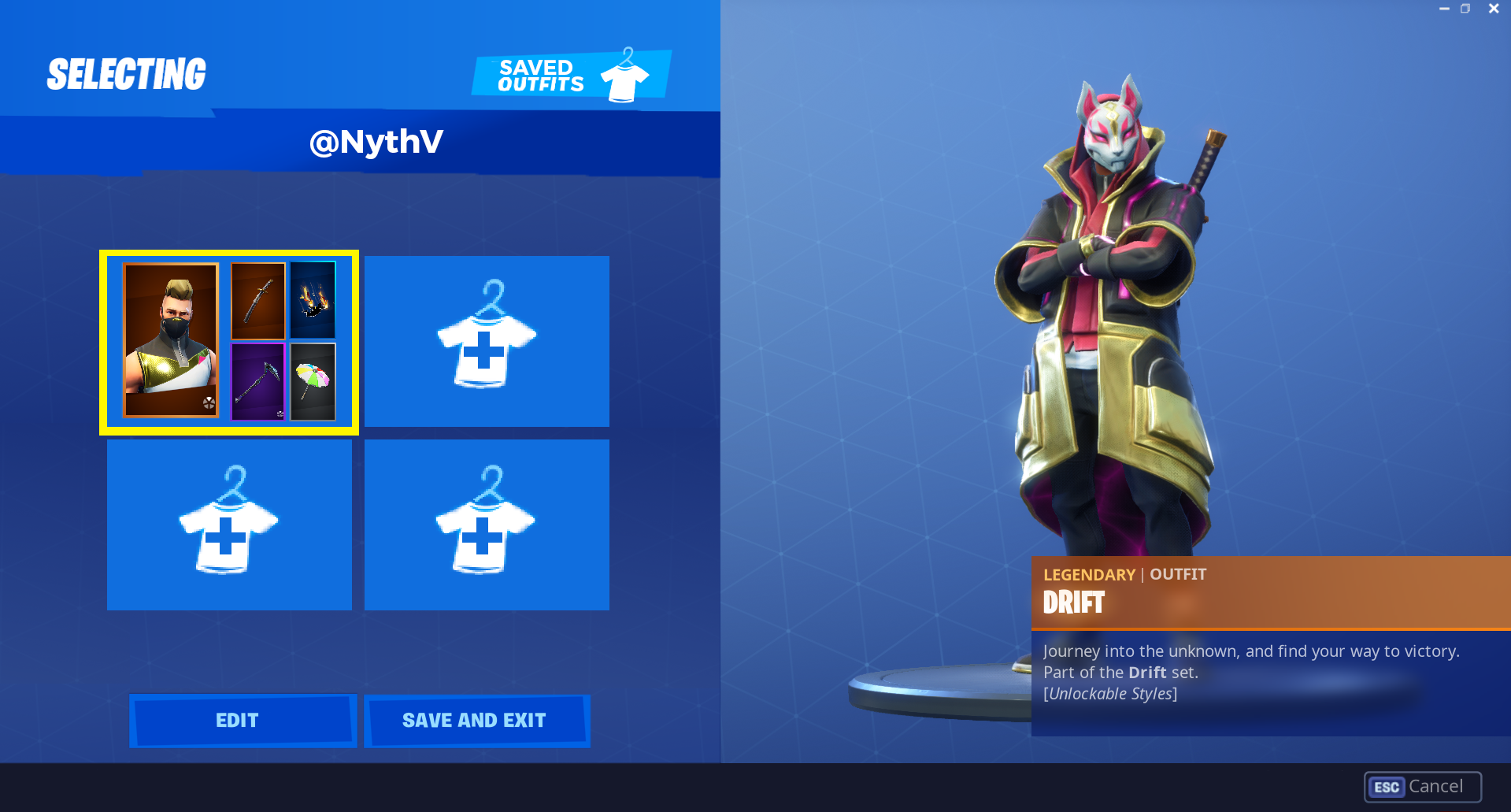 Fortnite Save Select Costumes