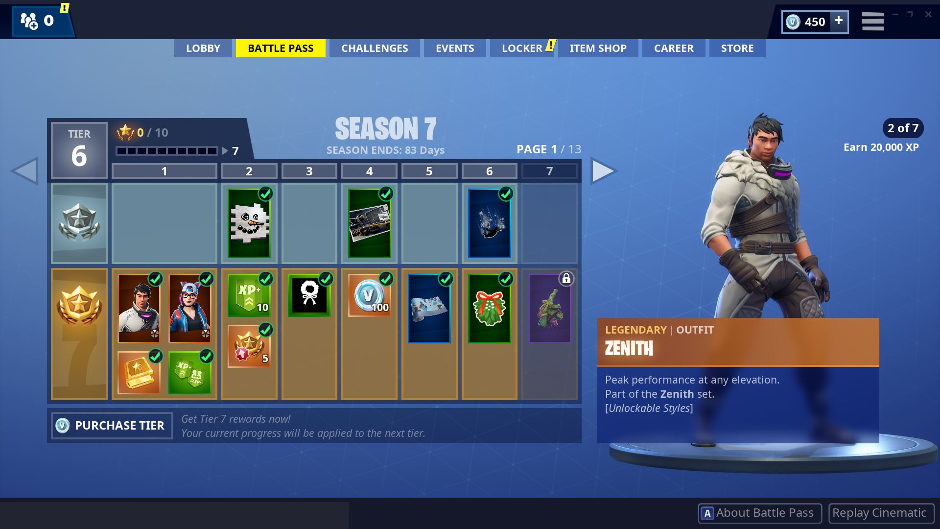 Fortnite Season 7 Battle Pass Page 1
