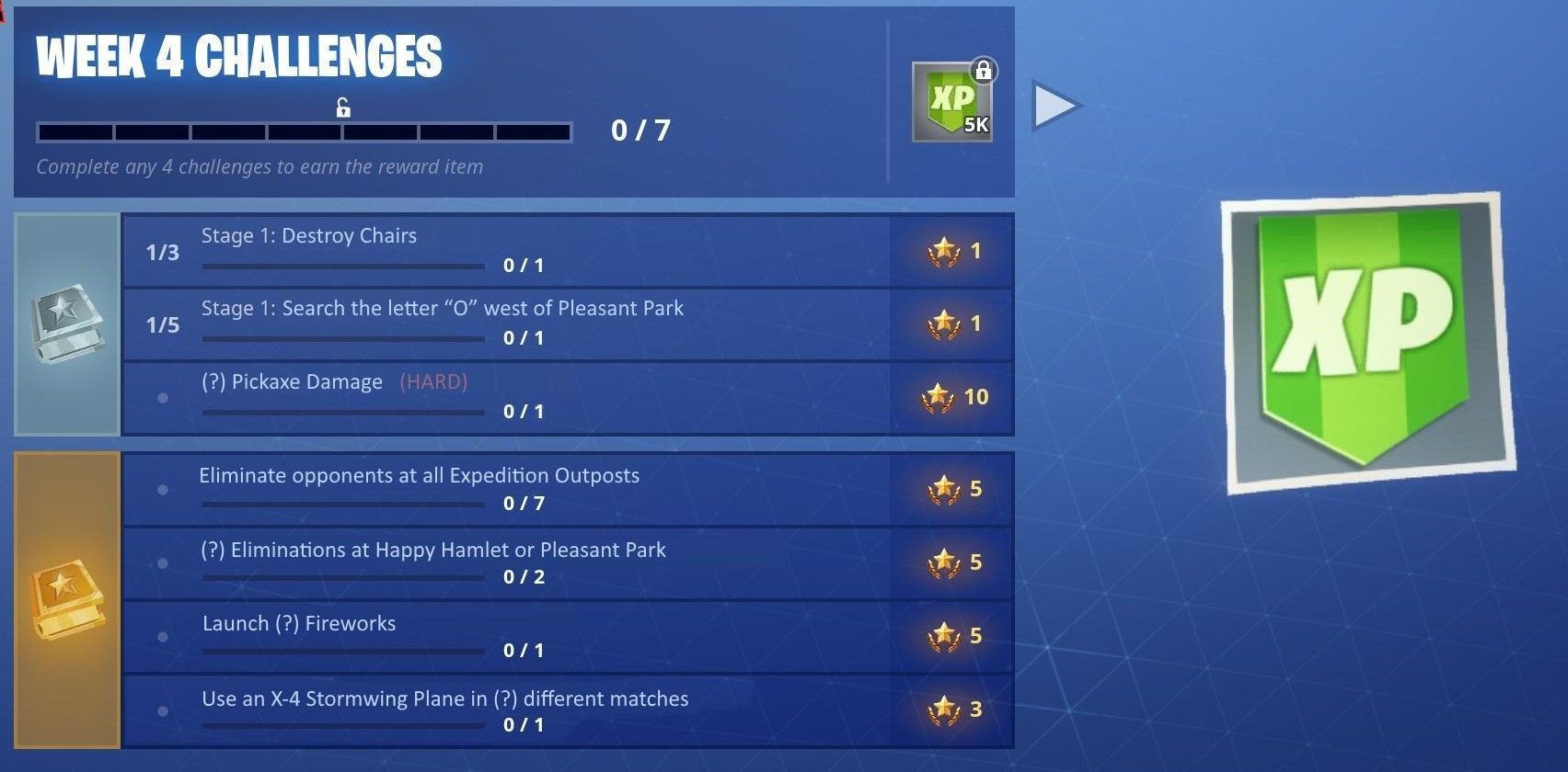 Fortnite Season 7 Week 4 Leaked Challenges