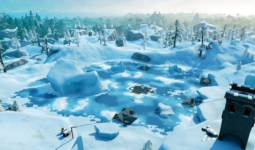 Fortnite Season 7 Map Changes - Greasy Grove Snowed Over