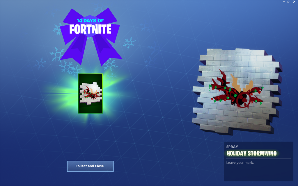 Holiday Stormwing Spray 14 Days of Fortnite Day 10 Reward