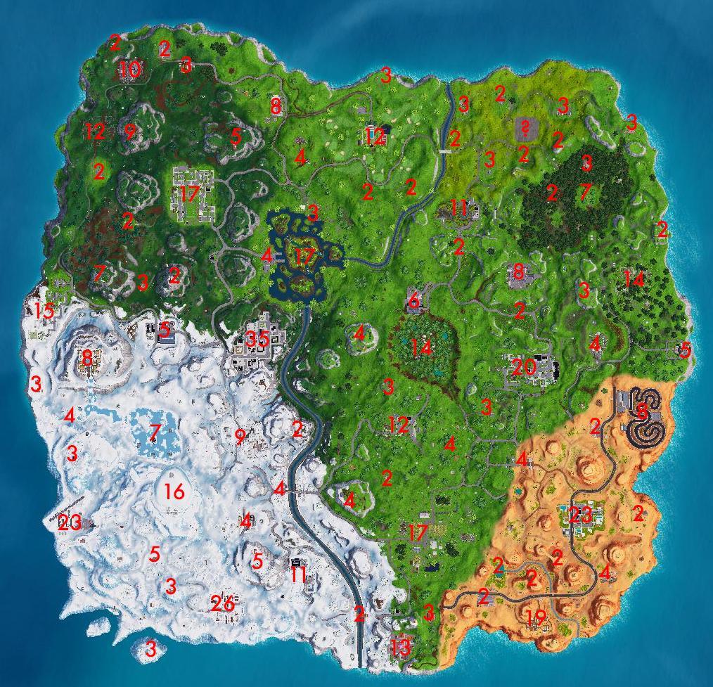Fortnite Chests Number Map