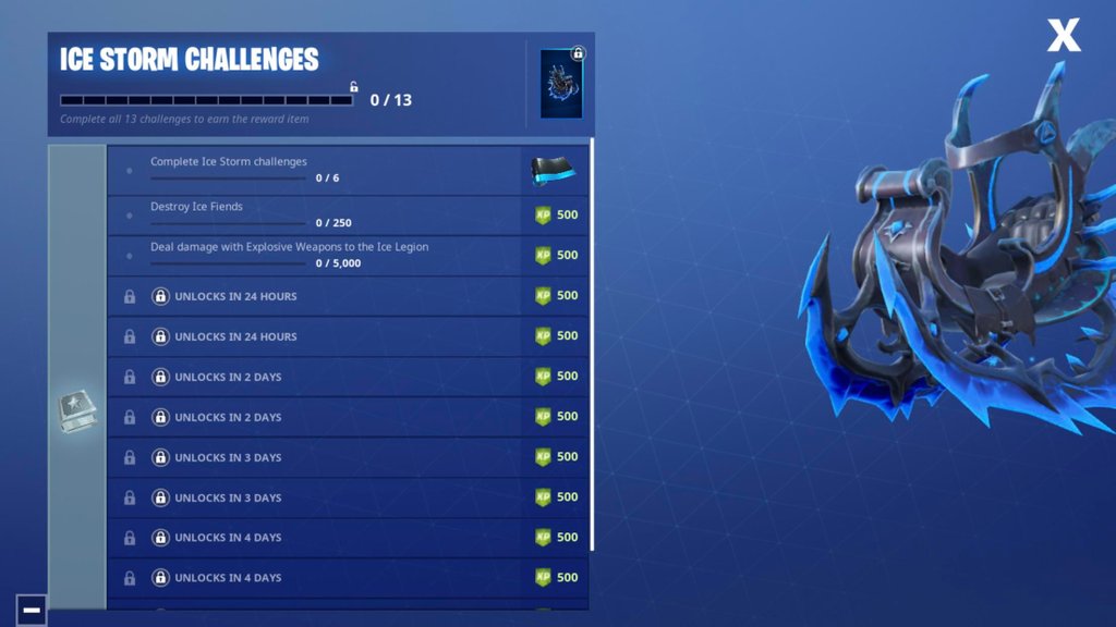 Fortnite Ice Storm Challenges List