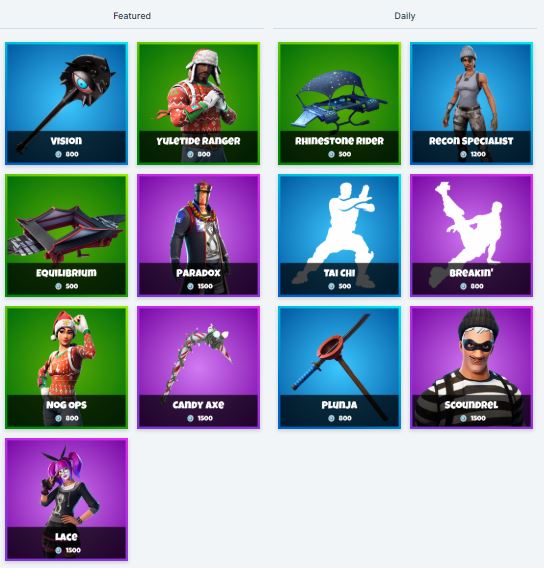 Fortnite Item Shop - 13th January - 14th January