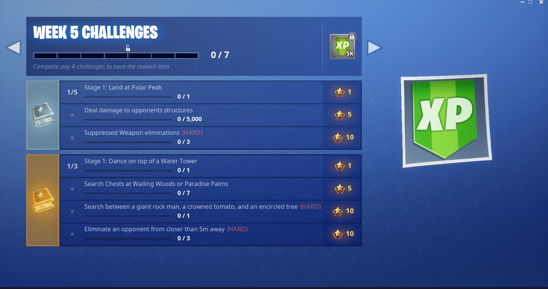 Fortnite Season 7, Week 5 Challenges