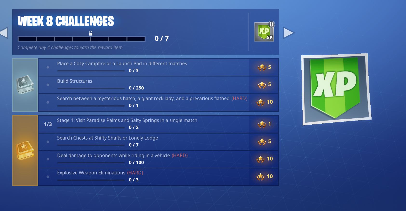 Fortnite Season 7, Week 8 Challenges