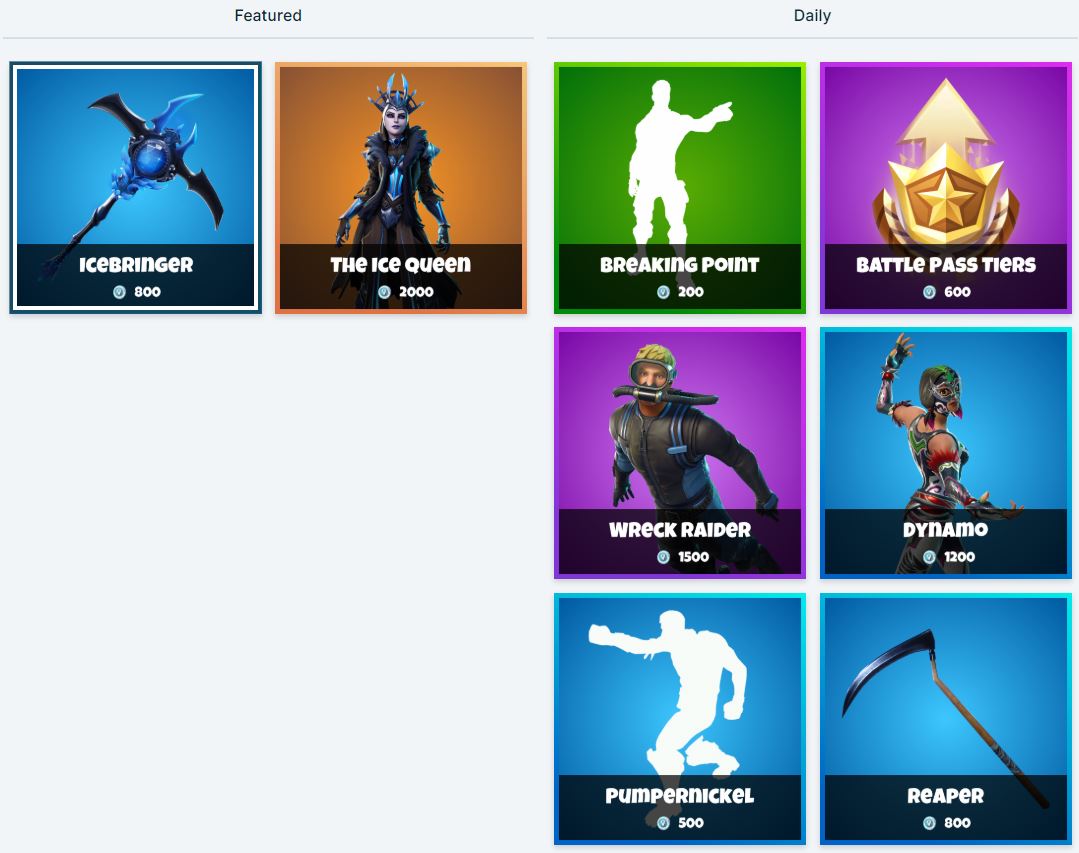 Fortntie Item shop 20th January