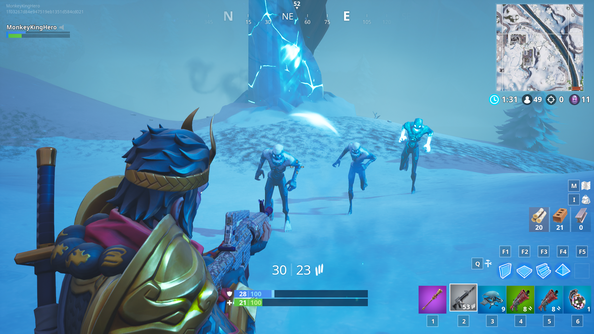Ice Fiends, Ice Legion and Ice Brutes spawning from the Ice Shard.