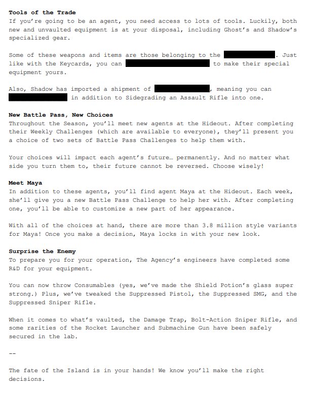 Fortnite Chapter 2, Season 2 Top Secret Page 2