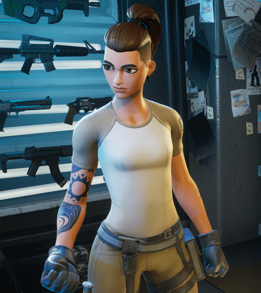 Fortnite Maya Hairstyle Option 3 - Ponytail