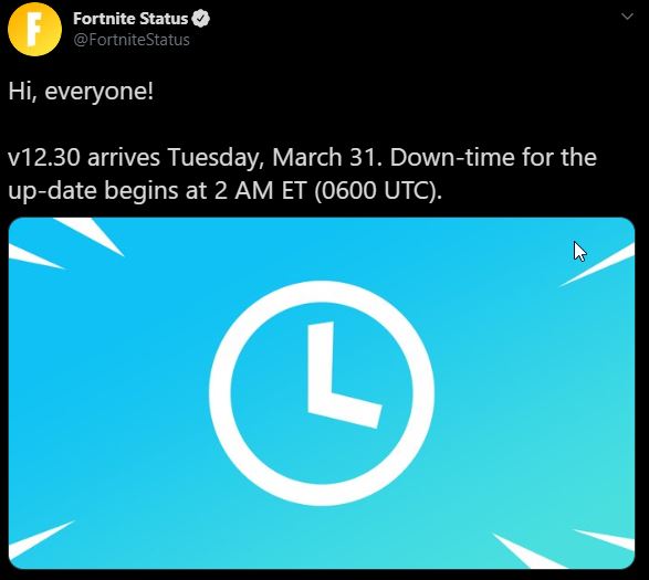 Fortnite Update v12.30