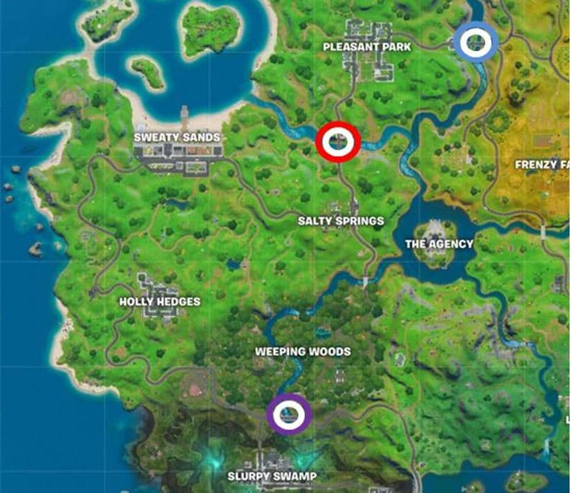 Fortnite Purple, Red and Blue Steel Bridges Map Location