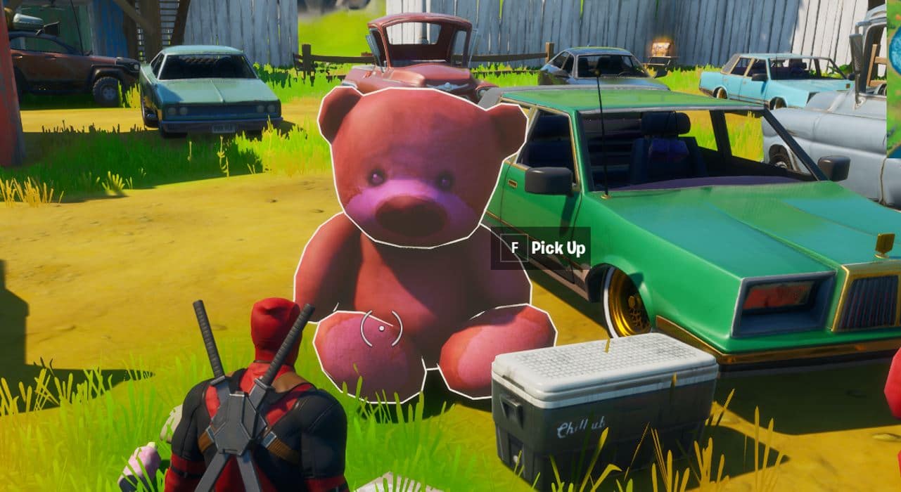 Fortnite Risky Reels Pink Teddy Bear Challenge