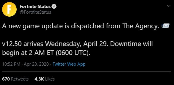 Fortnite Update v12.50