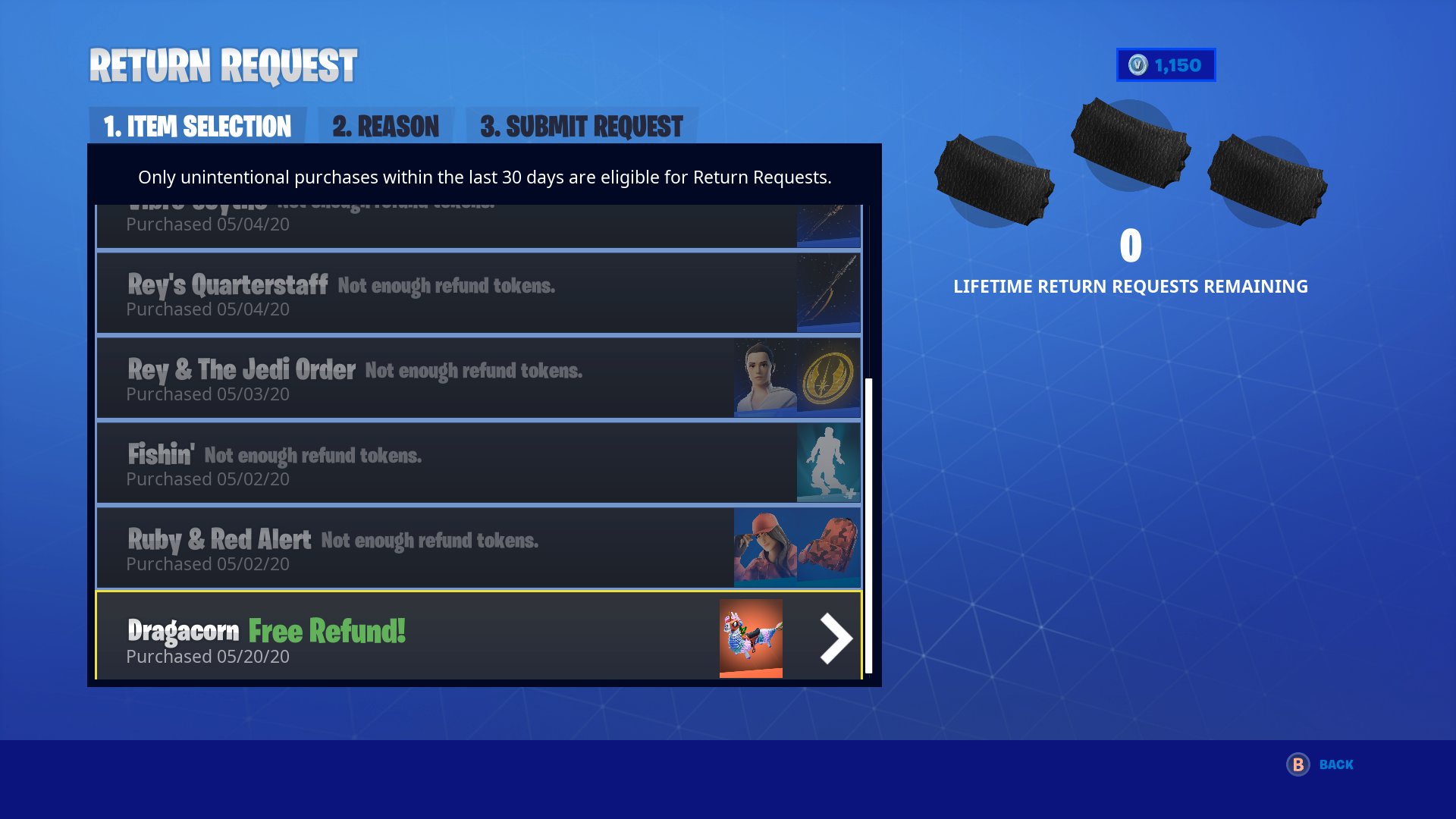 How to Refund the Dragacorn Fortnite Glider