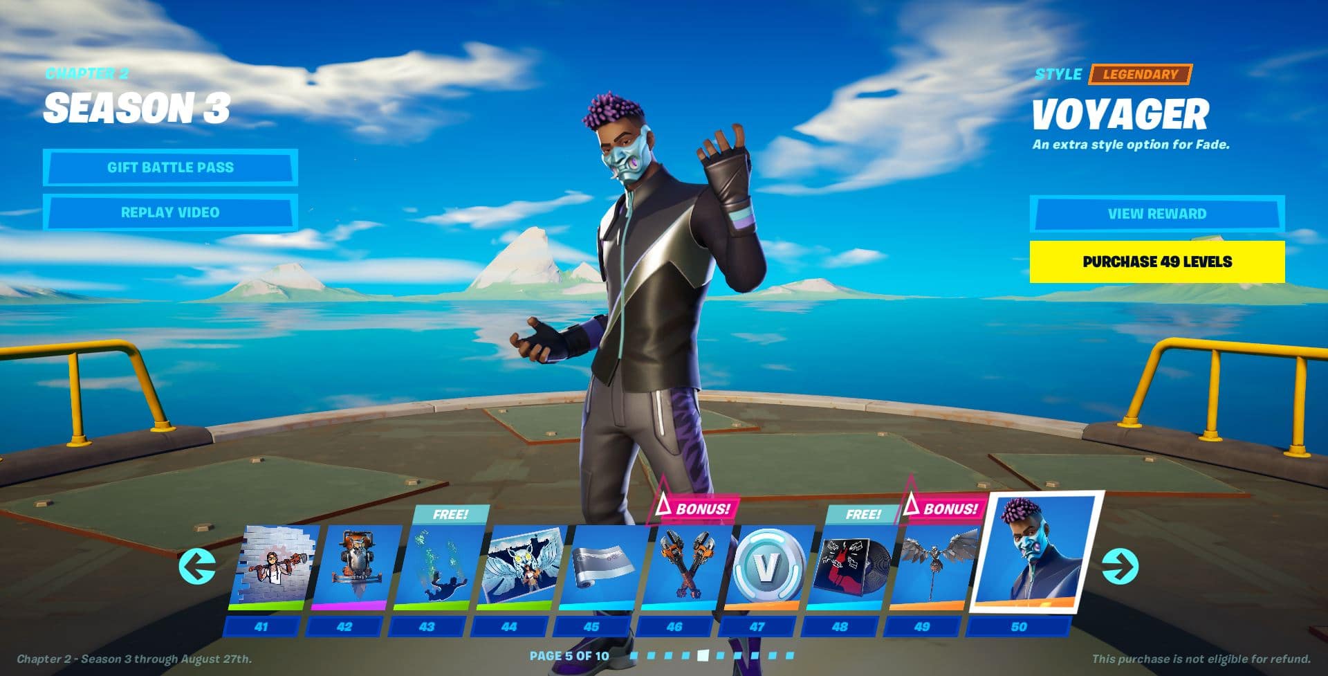 Fortnite Chapter 2, Season 3 Battle Pass 41-50