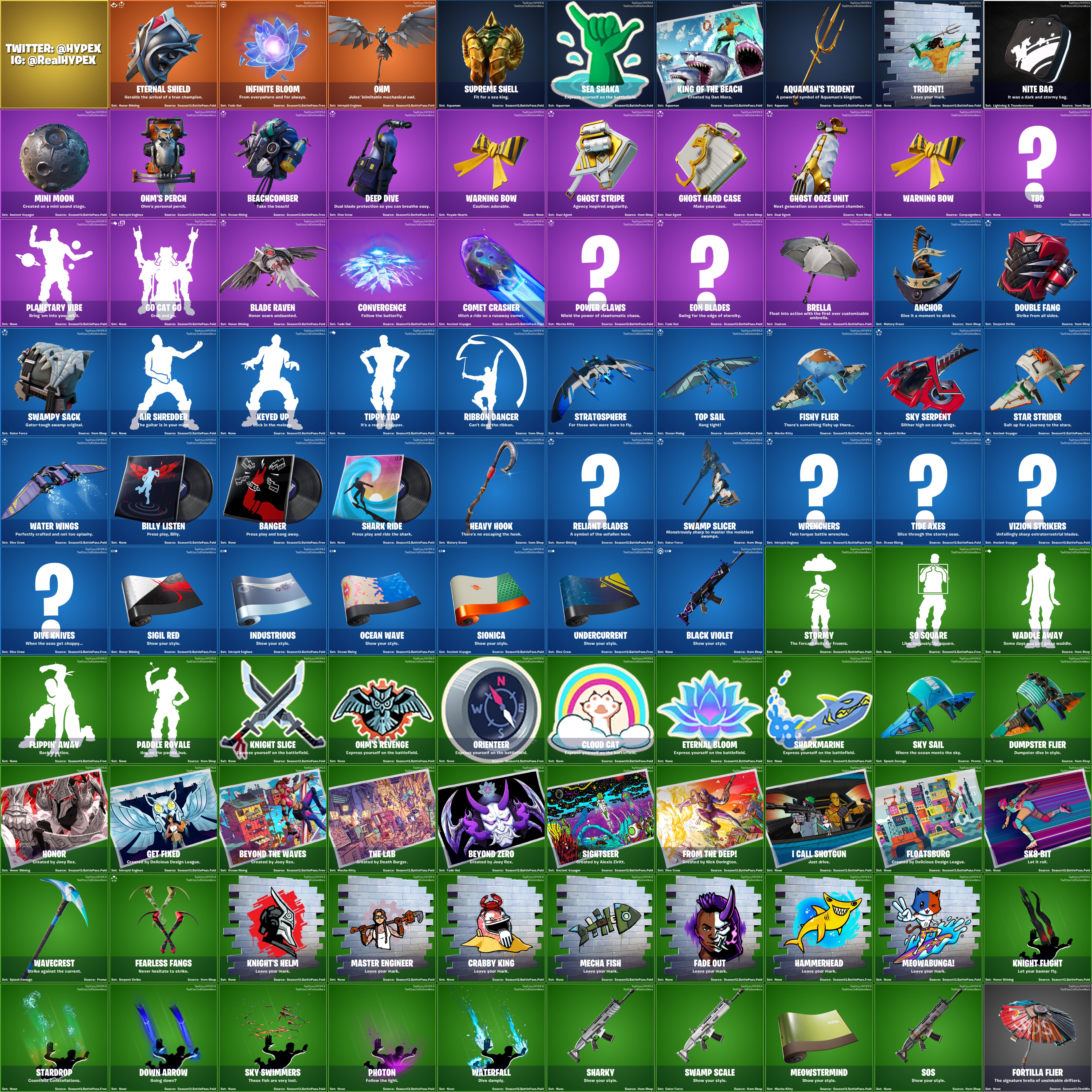 Fortnite Chapter 2, Season 3 v13.00 Leaked Cosmetics