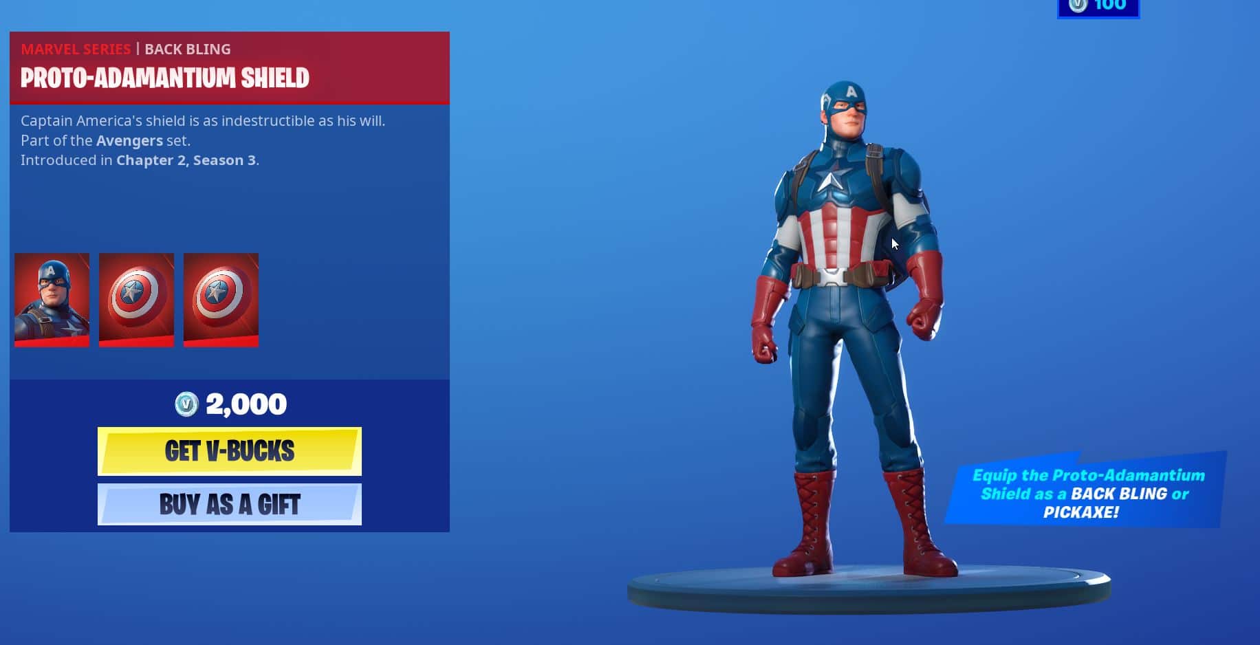 Fortnite Captain america skin