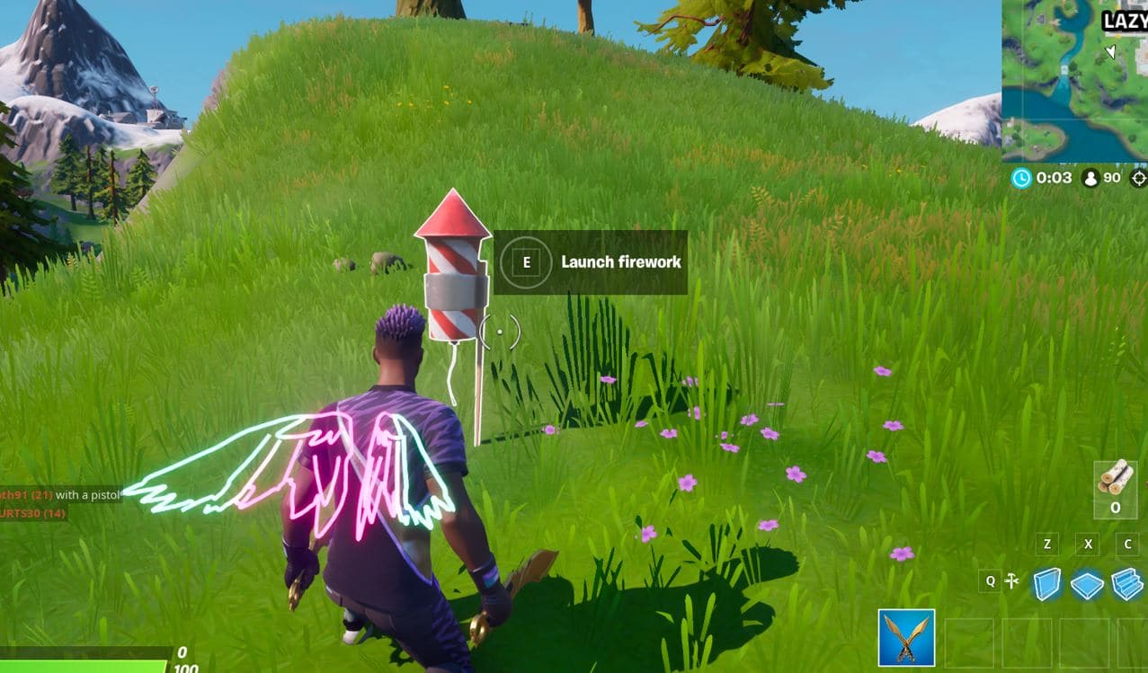 Fortnite Fireworks Around Lazy Lake