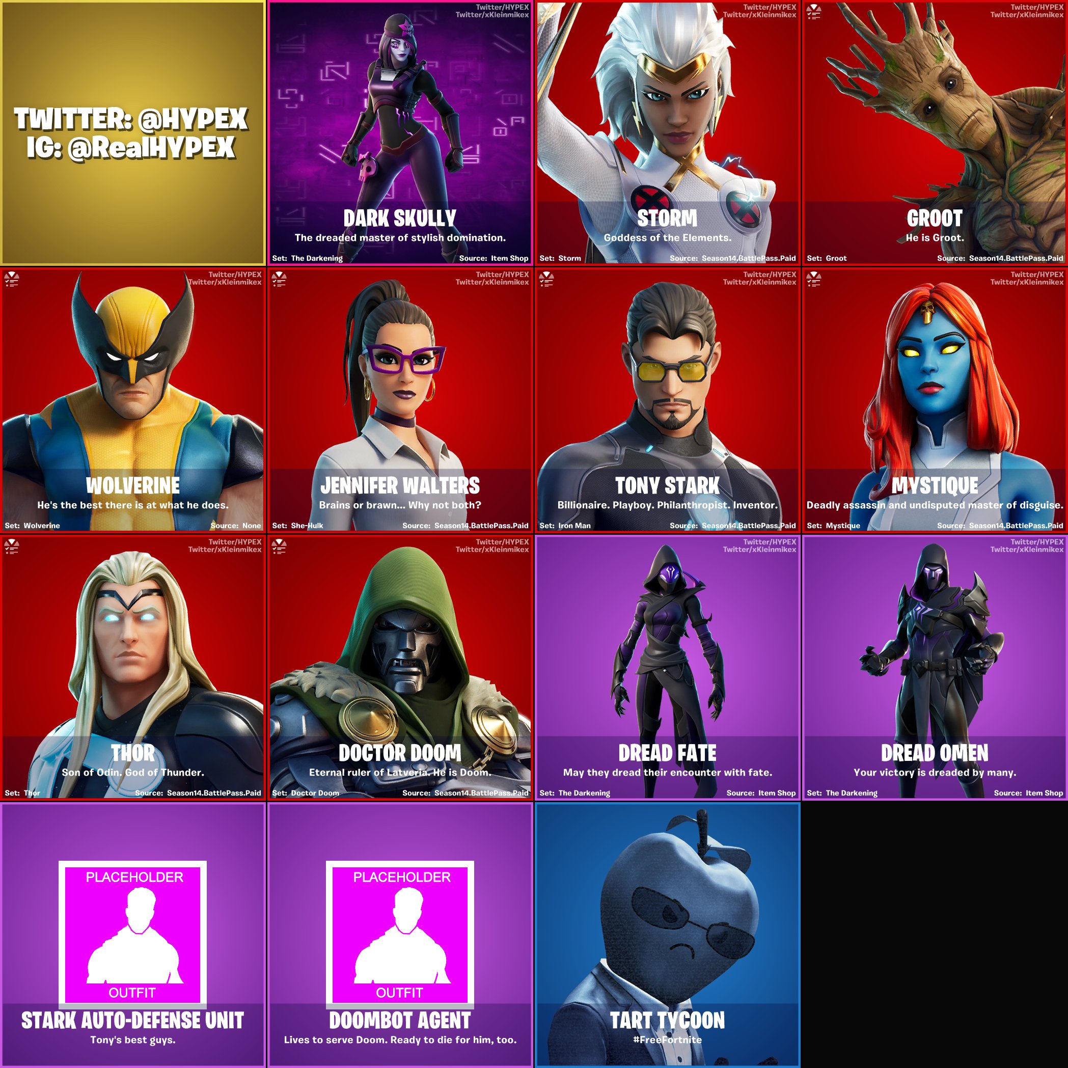 All Fortnite v14.00 Leaked Skins