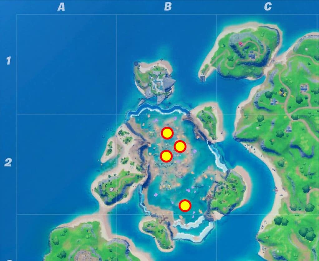 Fortnite Coral Castle All Floating Rings Map Location