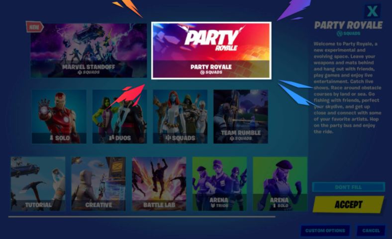 How to enter Fortnite Party Royale