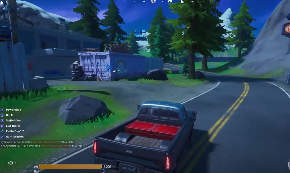 Fortnite: How to Drive a car from Slurpy Swamp to Catty Corner in less than 4 minutes without getting out