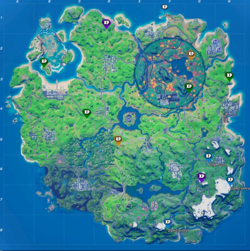 Fortnite Season 4 Week 9 All XP Coin Locations Map