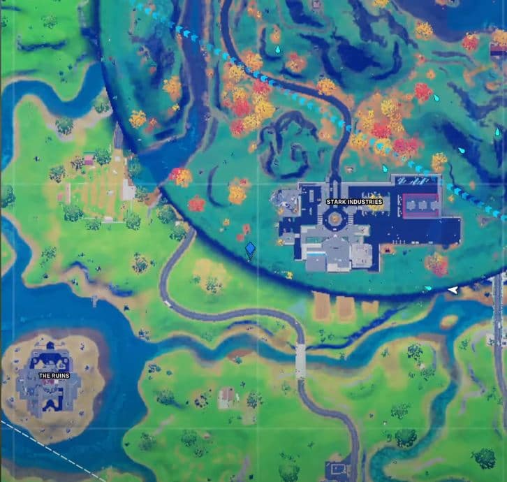 Fortnite Generate Power for Stark Industries by Riding Zip Lines to and from Upstate New York Challenge