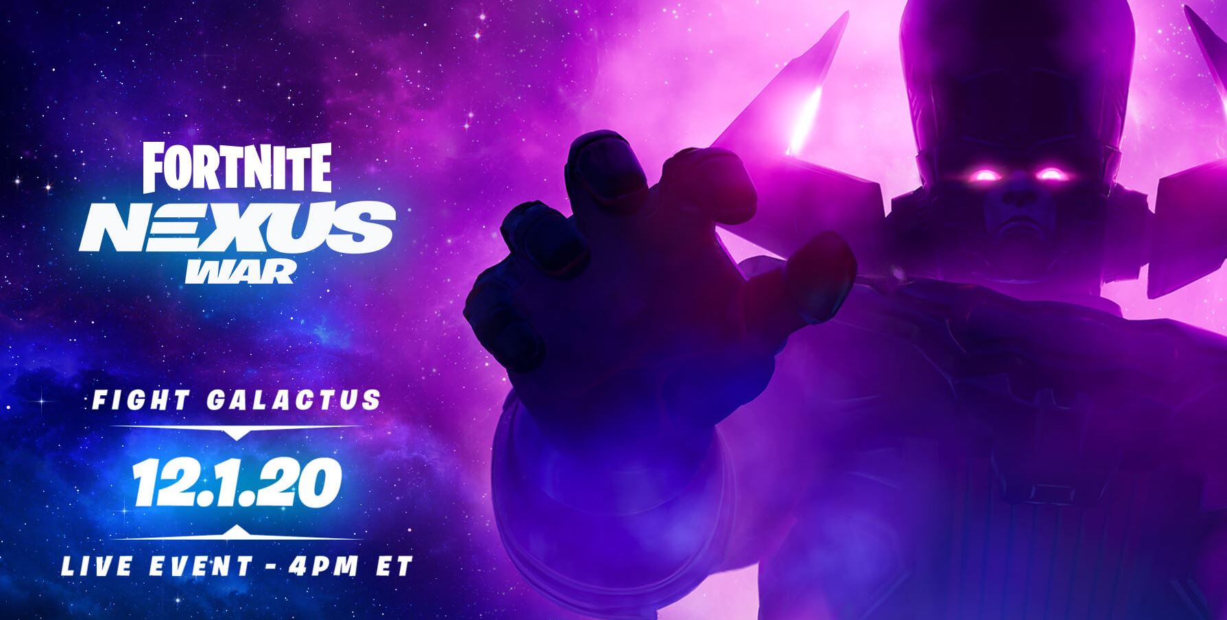 Countdown on Fortnite: Devourer of Worlds Galactus Arrives Live Event (Nexus War)